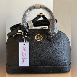 Marilyn Monroe Black Dome Handbag Crossbody Detachable Strap Double Handles NWT